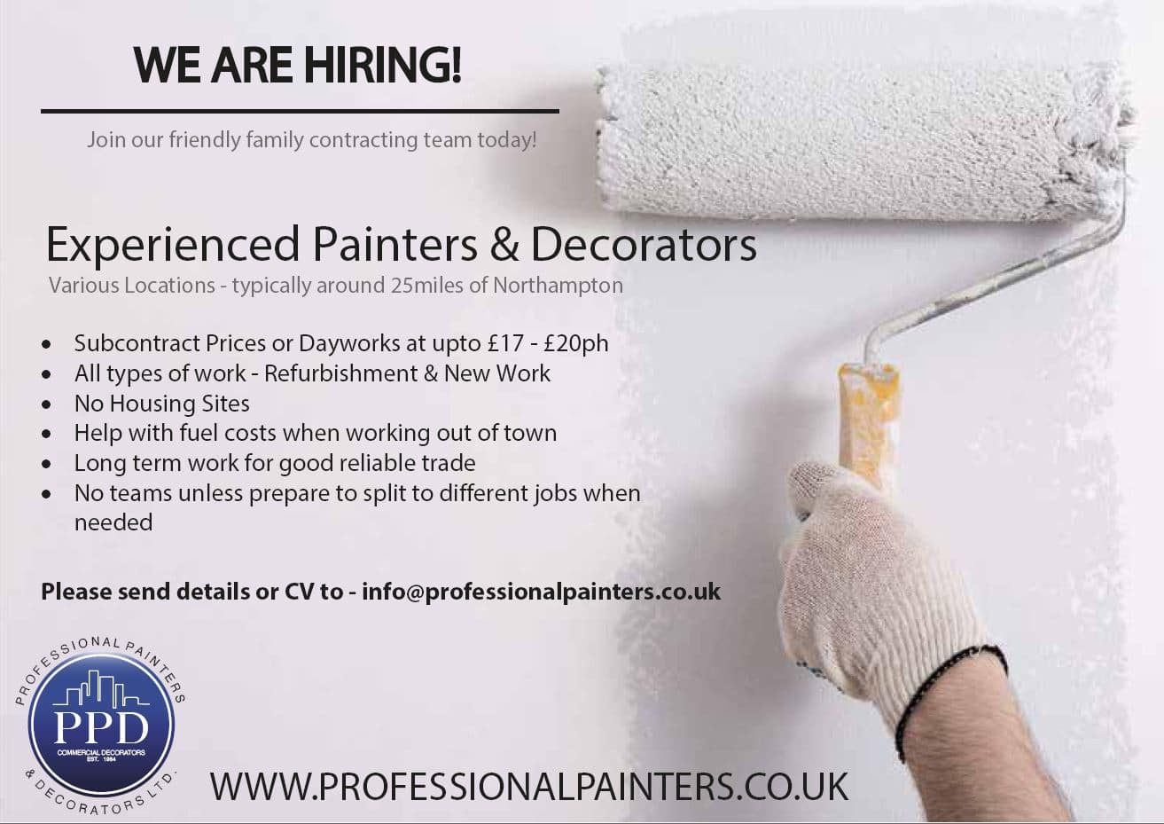 Painters and Decorators needed
