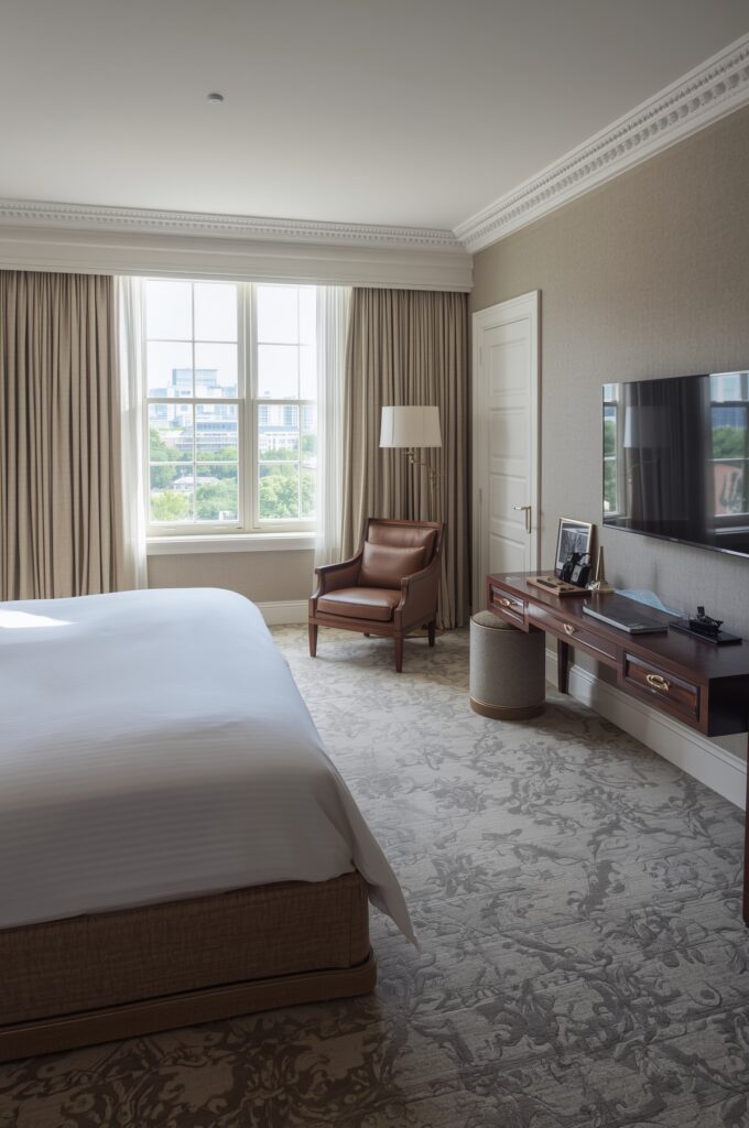 Hotel rooms decorated to a high standard